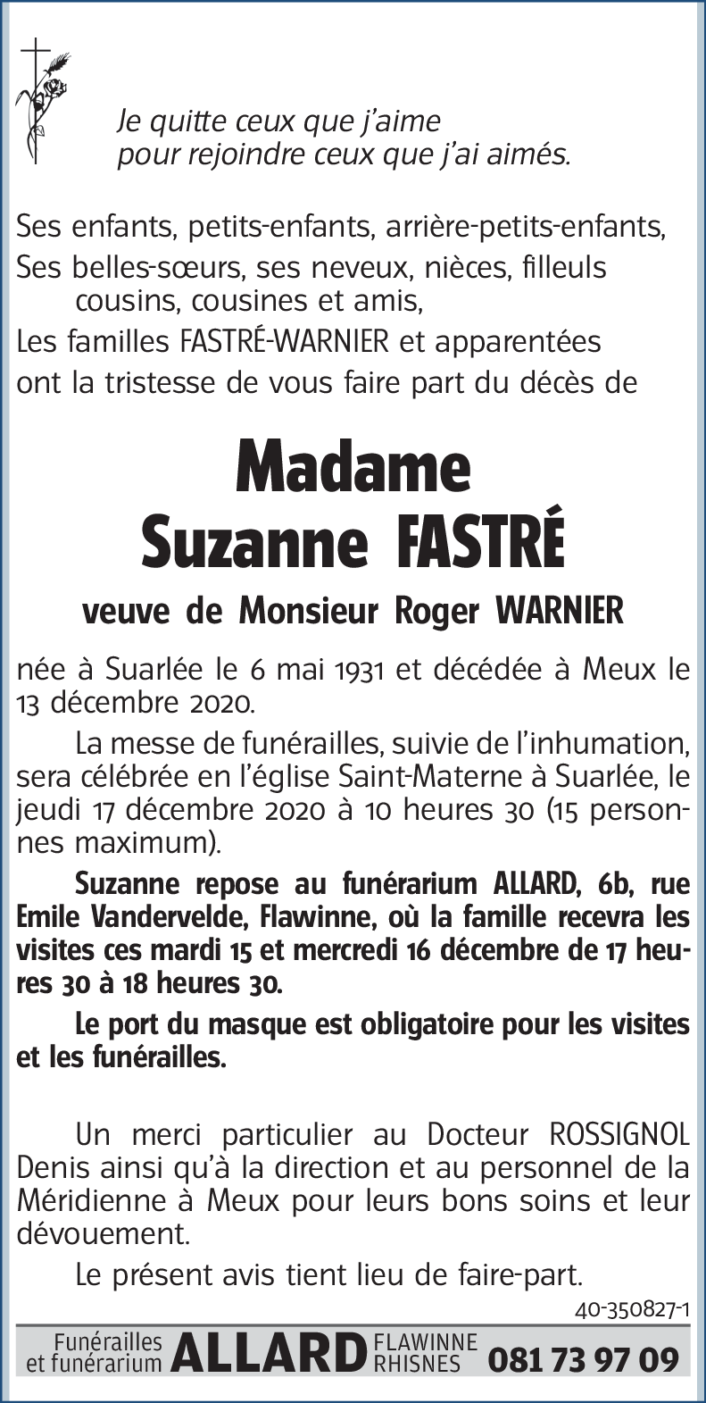 Suzanne FASTRÉ