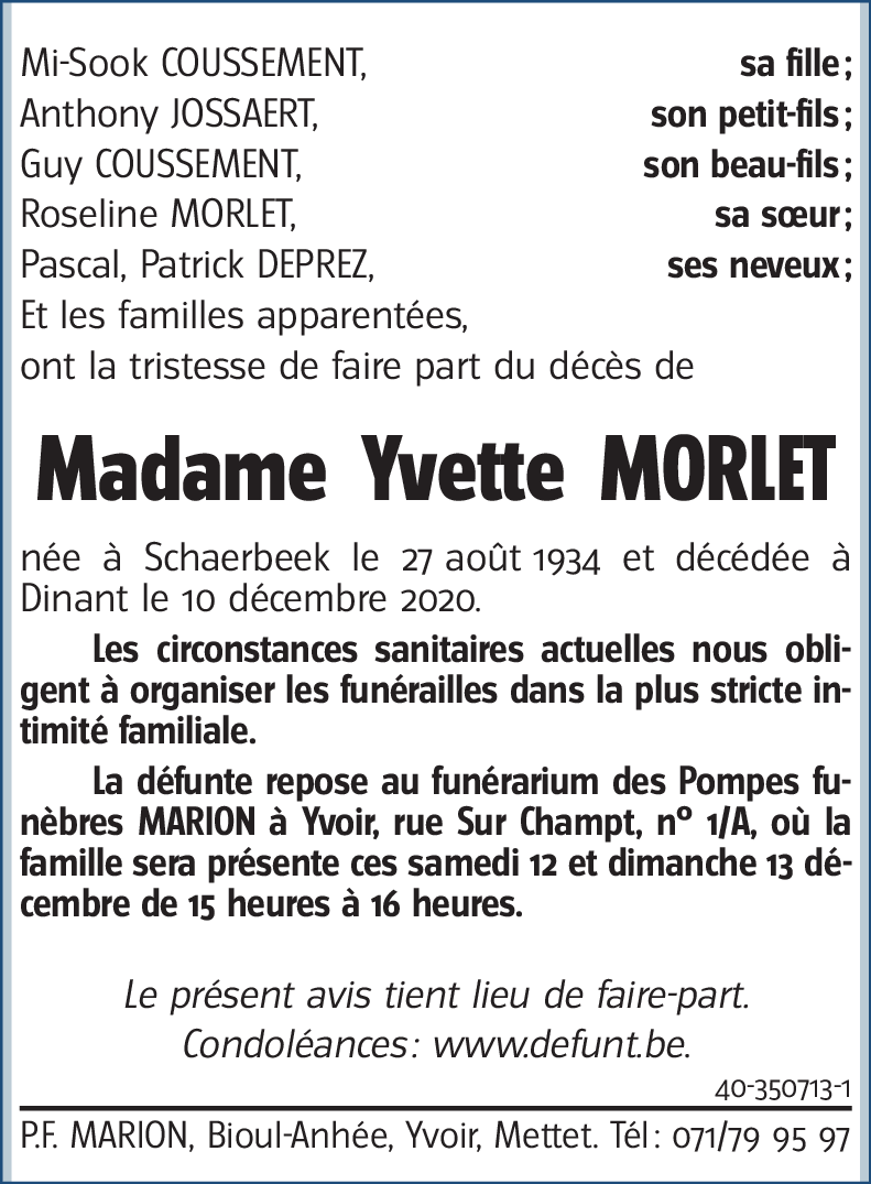 Yvette MORLET