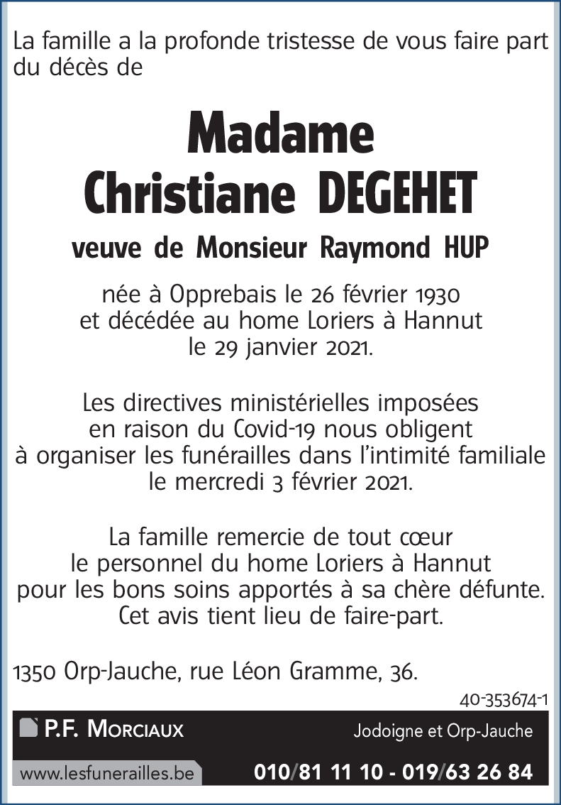 Christiane DEGEHET