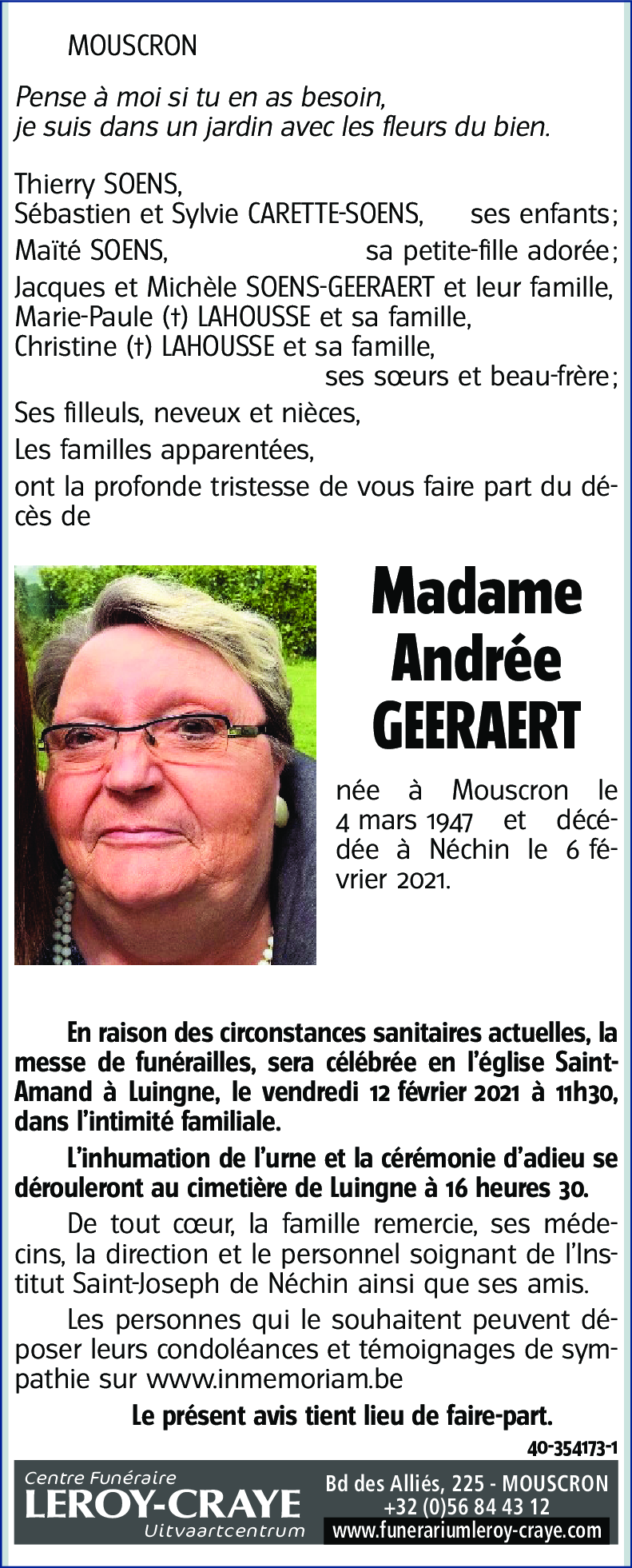 Andrée GEERAERT