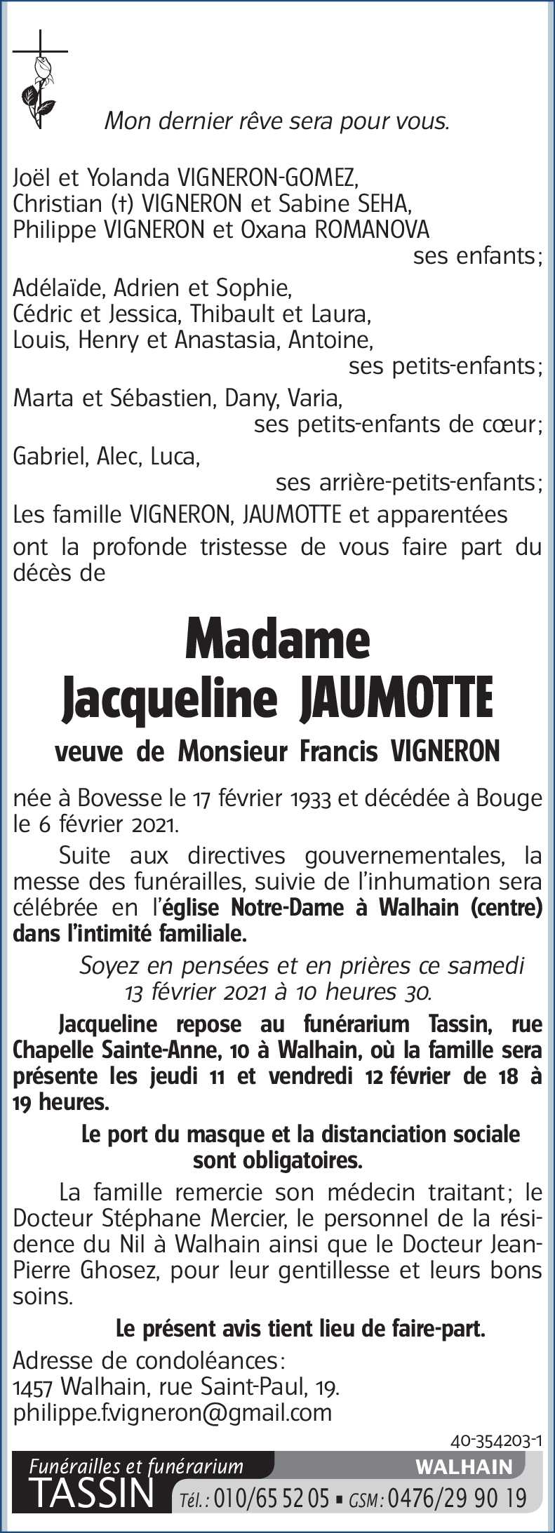 Jacqueline JAUMOTTE