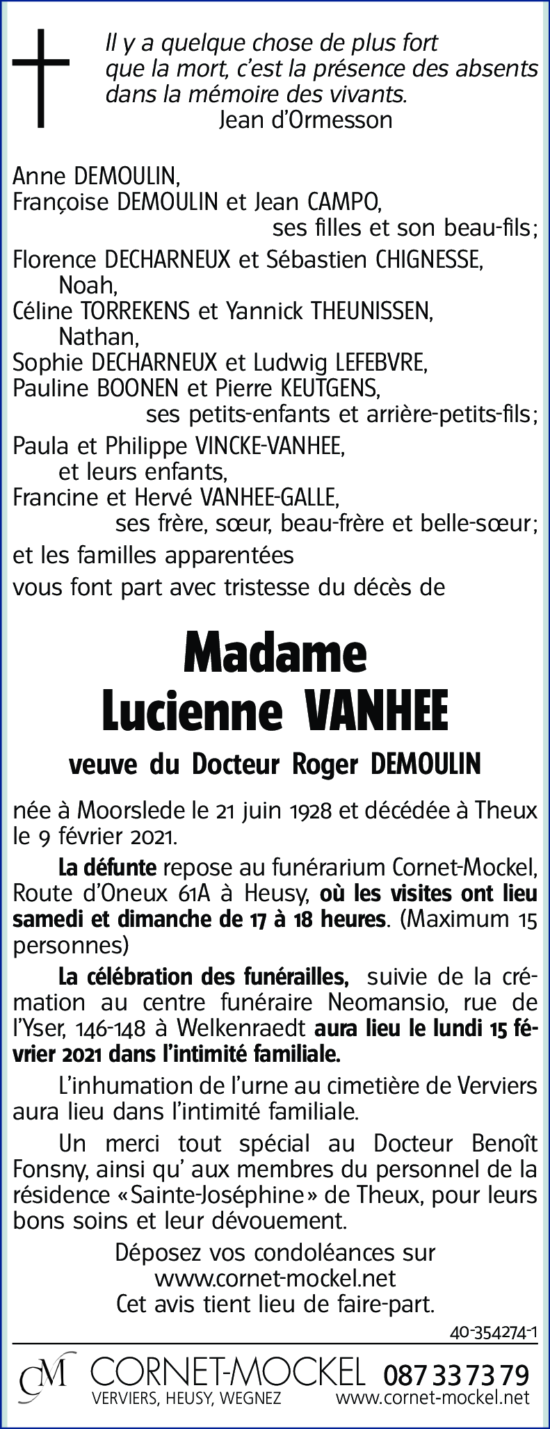Lucienne VANHEE