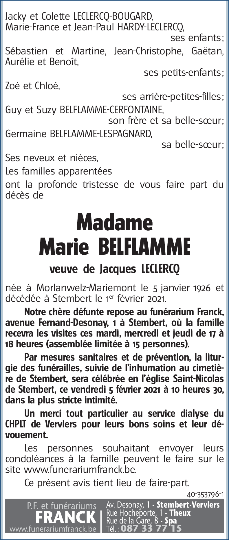 Marie BELFLAMME