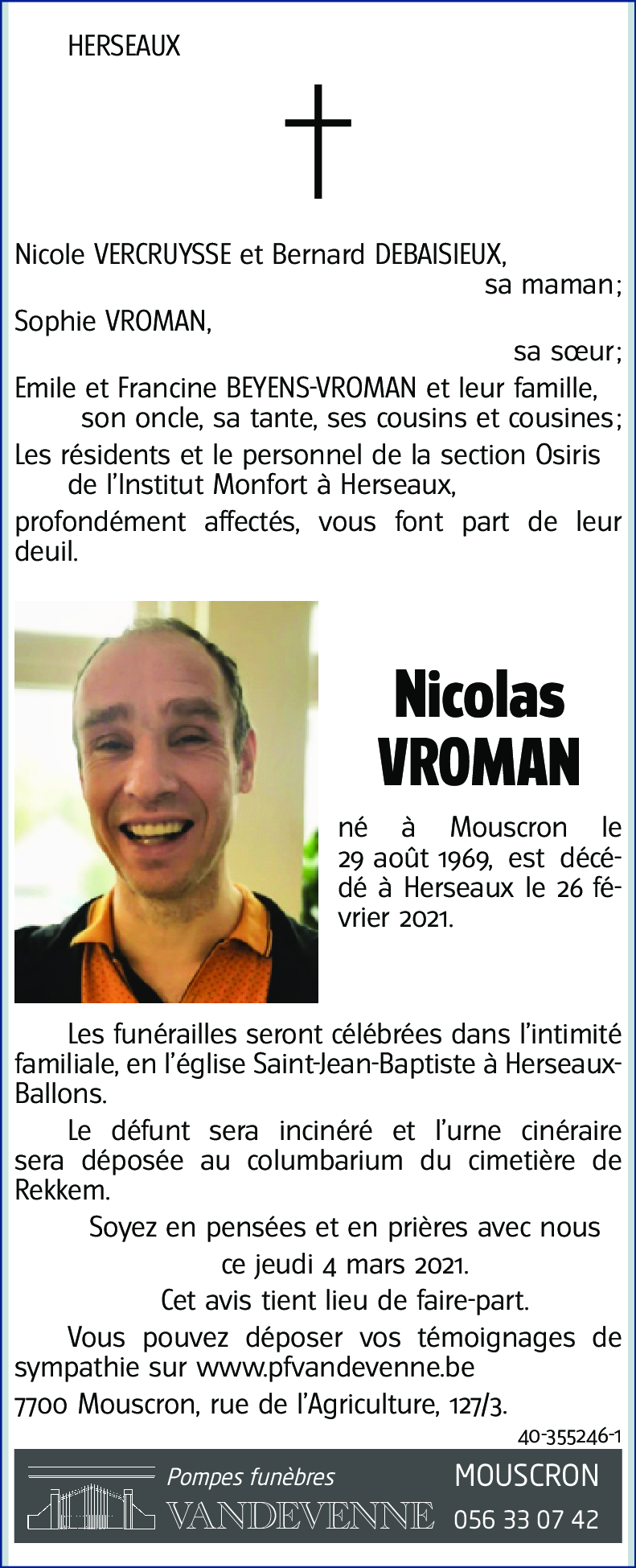 Nicolas VROMAN