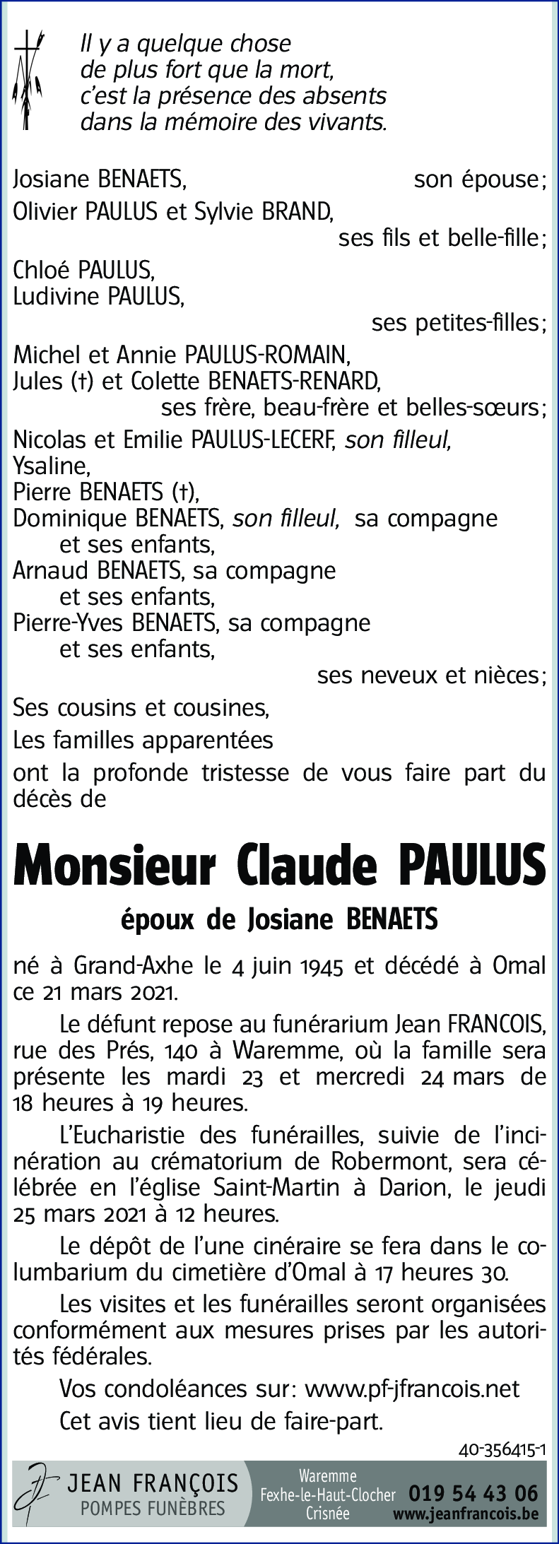 Claude PAULUS