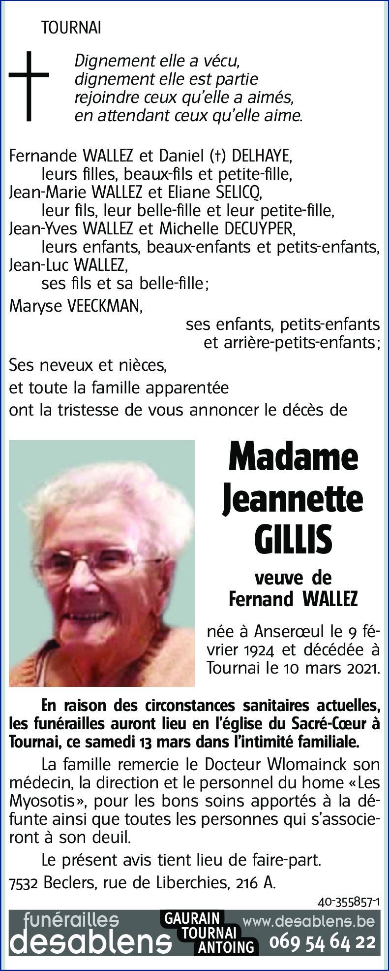 Jeannette GILLIS
