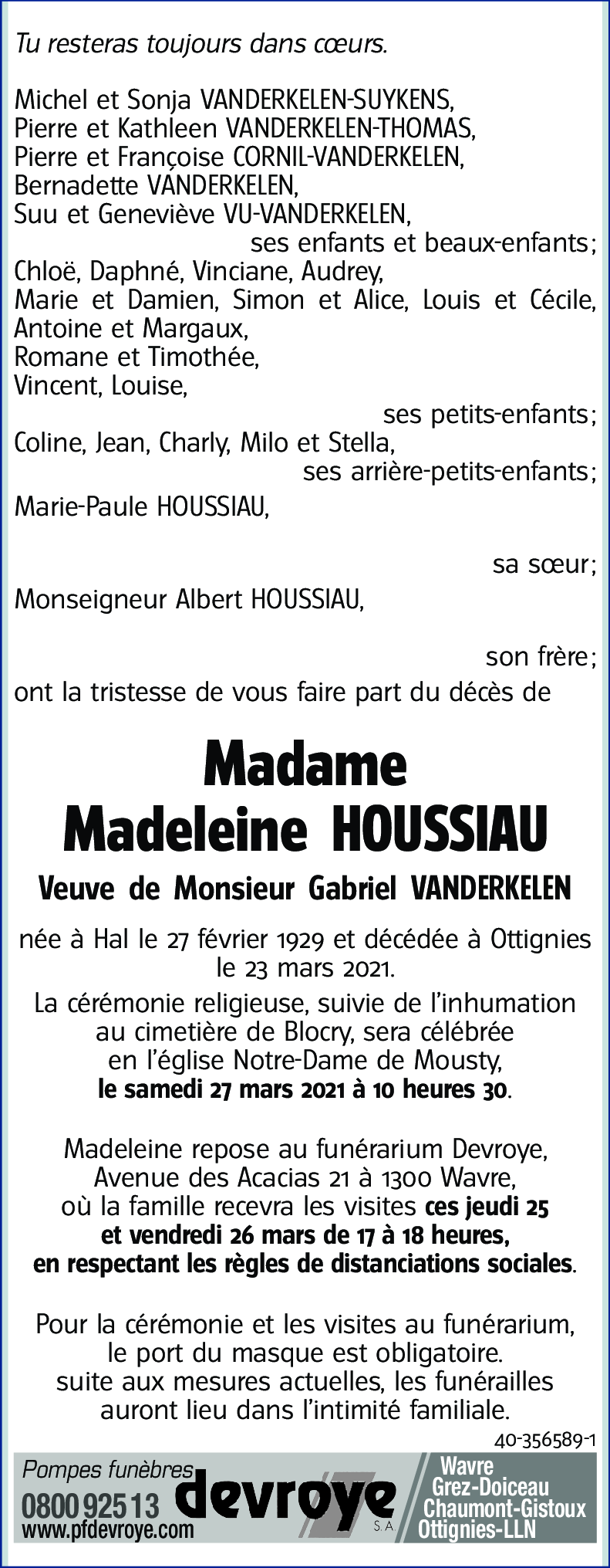 Madeleine HOUSSIAU