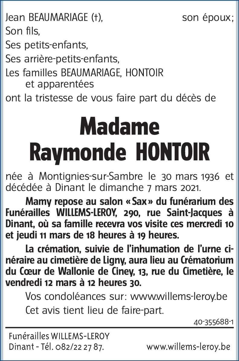 Raymonde HONTOIR