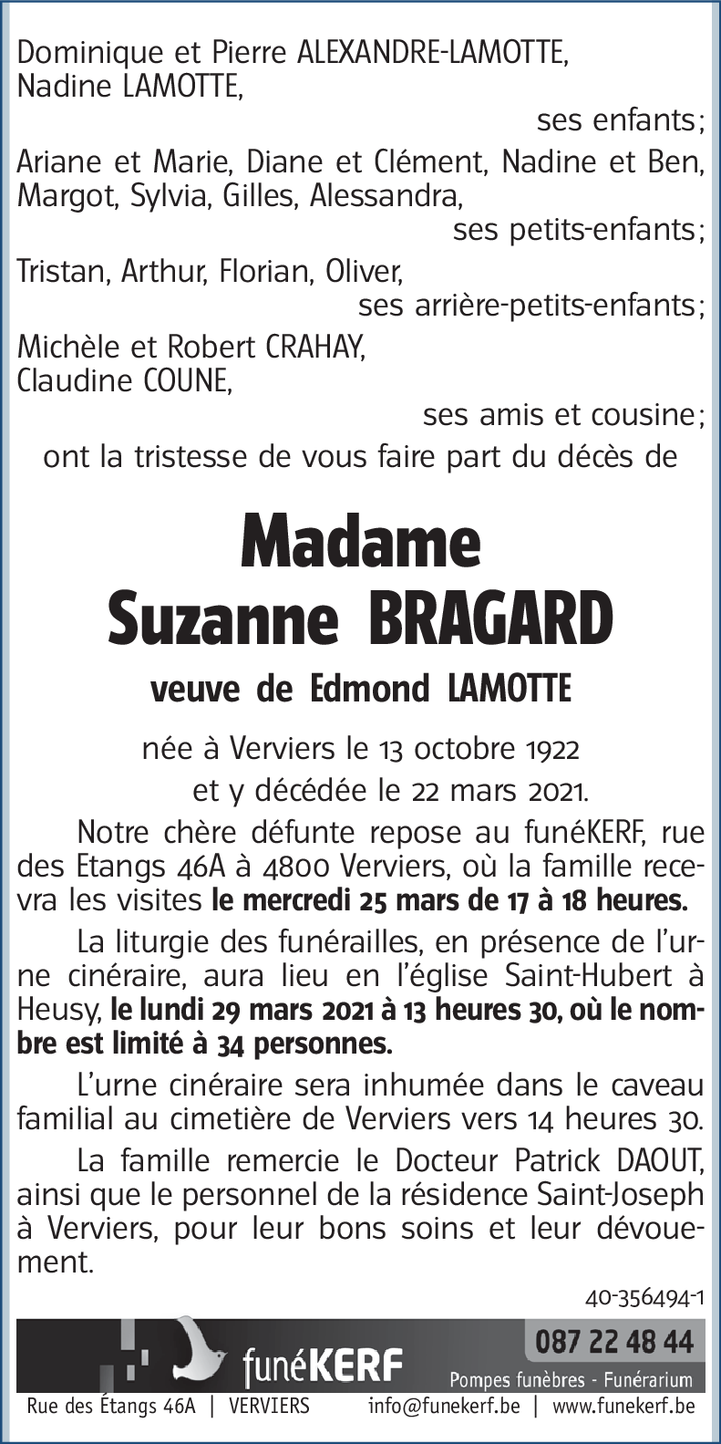 Suzanne BRAGARD