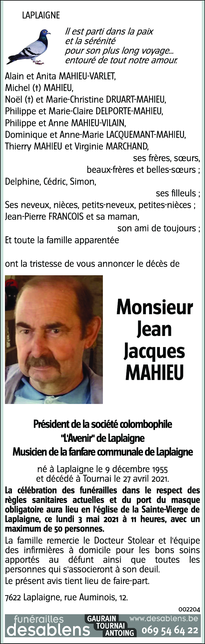 Jean Jacques MAHIEU