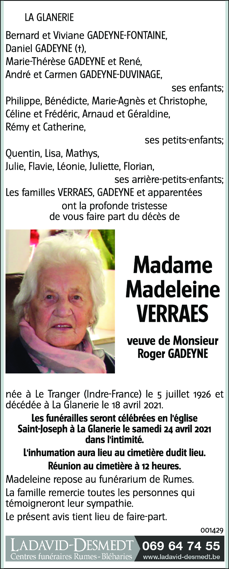 Madeleine VERRAES