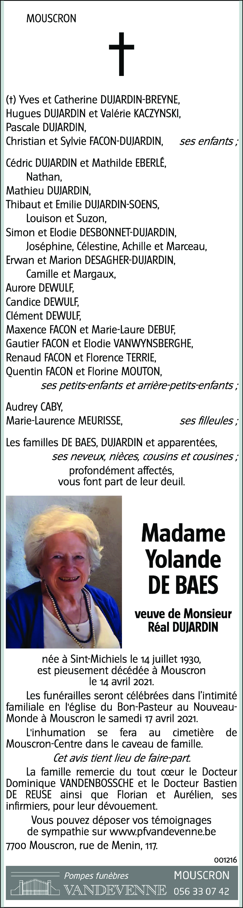 Yolande DE BAES