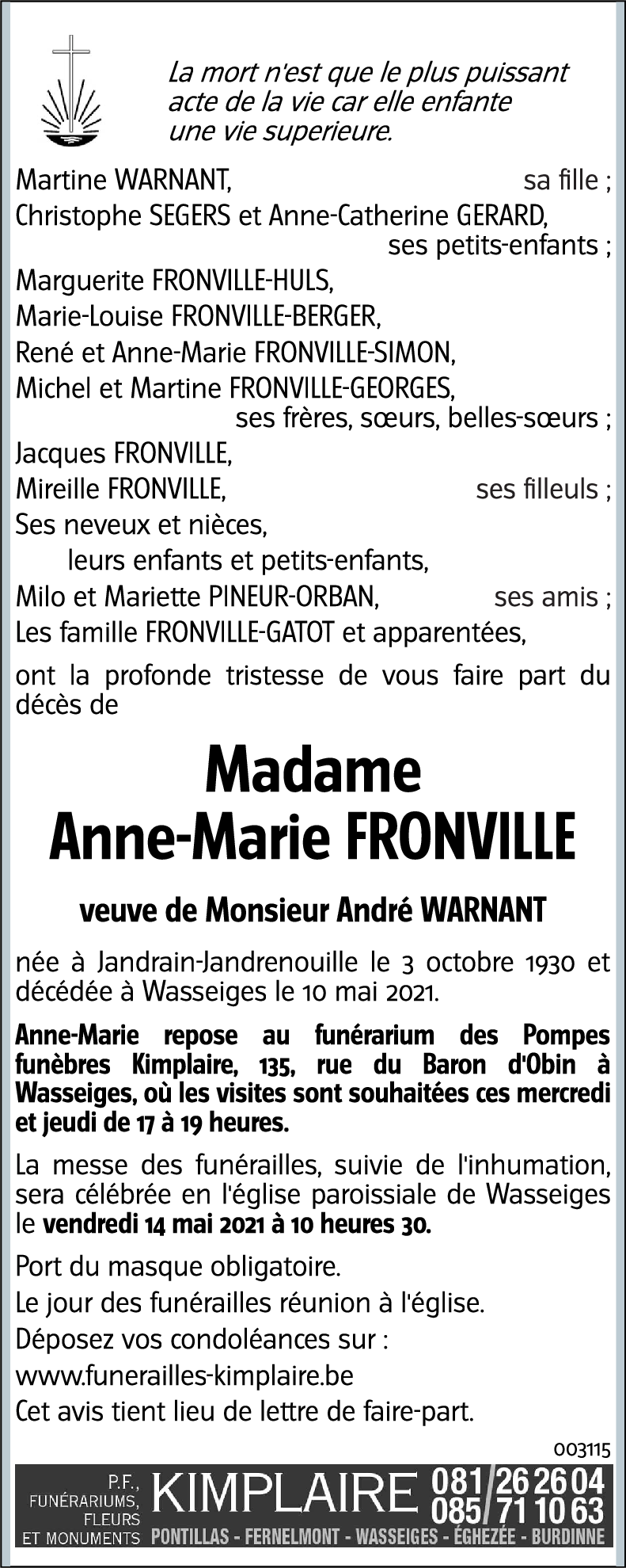 Anne-Marie FRONVILLE