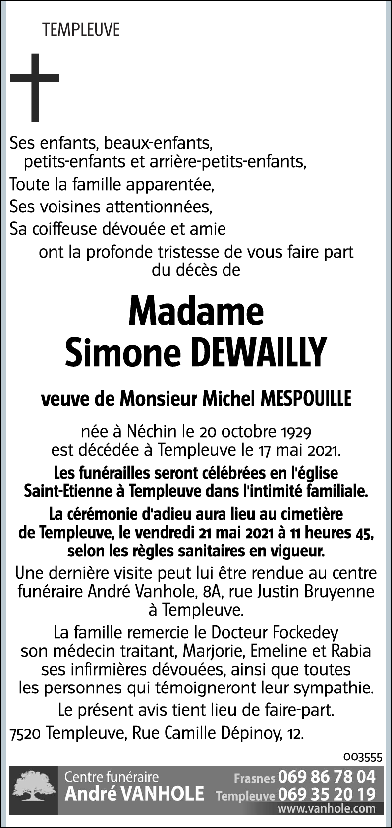 DEWAILLY Simone