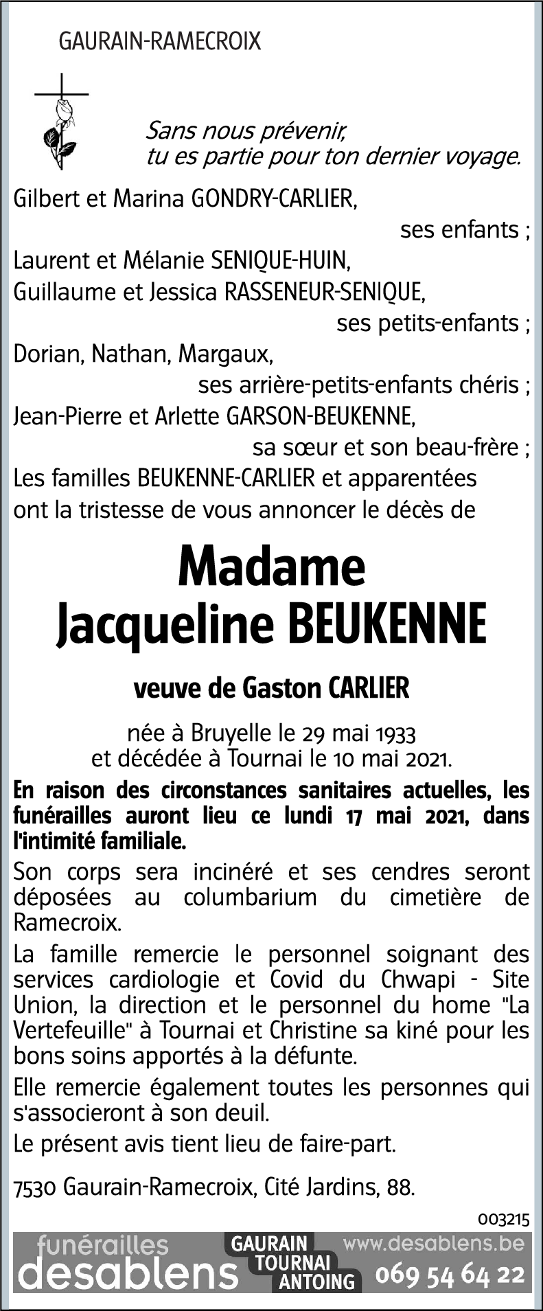 Jacqueline BEUKENNE