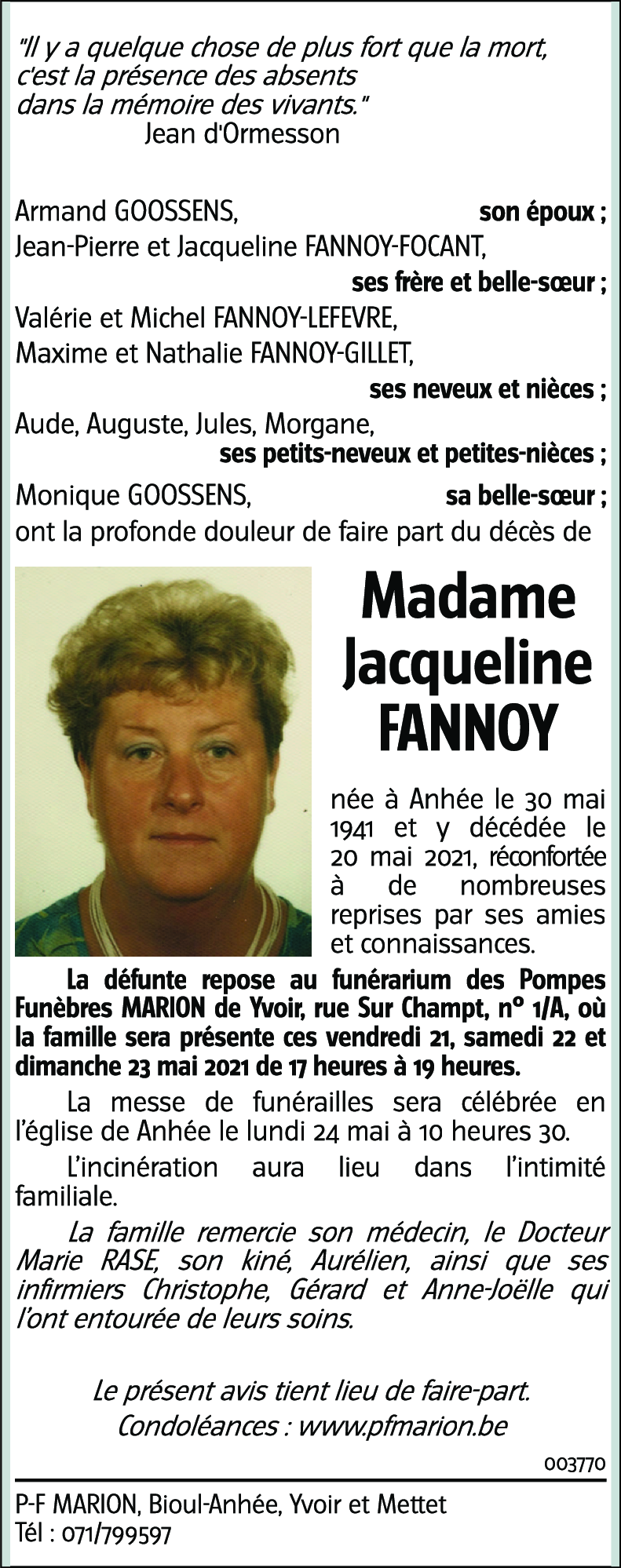 Jacqueline FANNOY