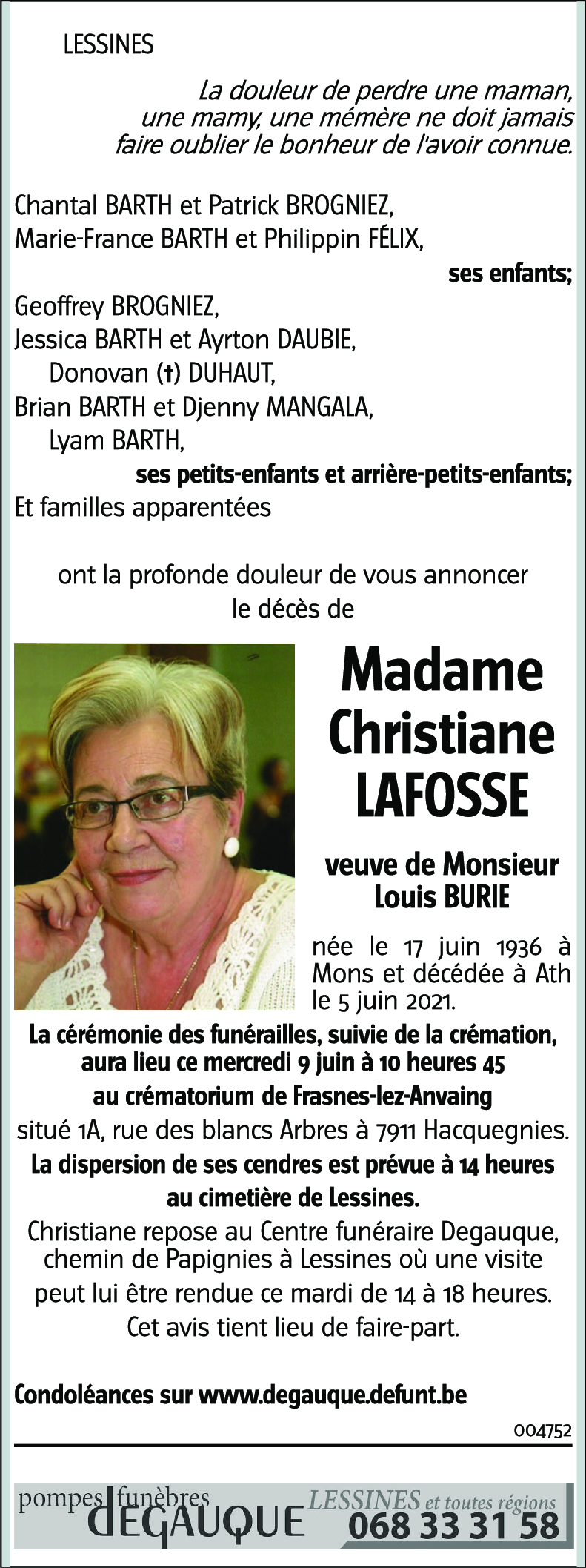 Christiane LAFOSSE