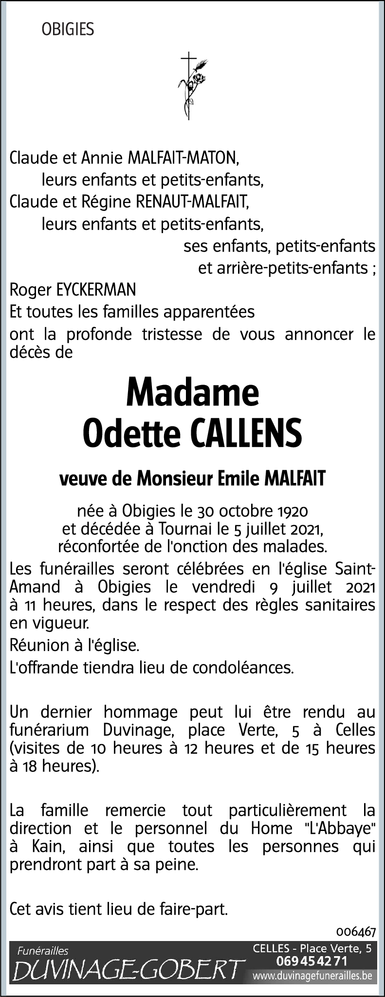 Odette CALLENS