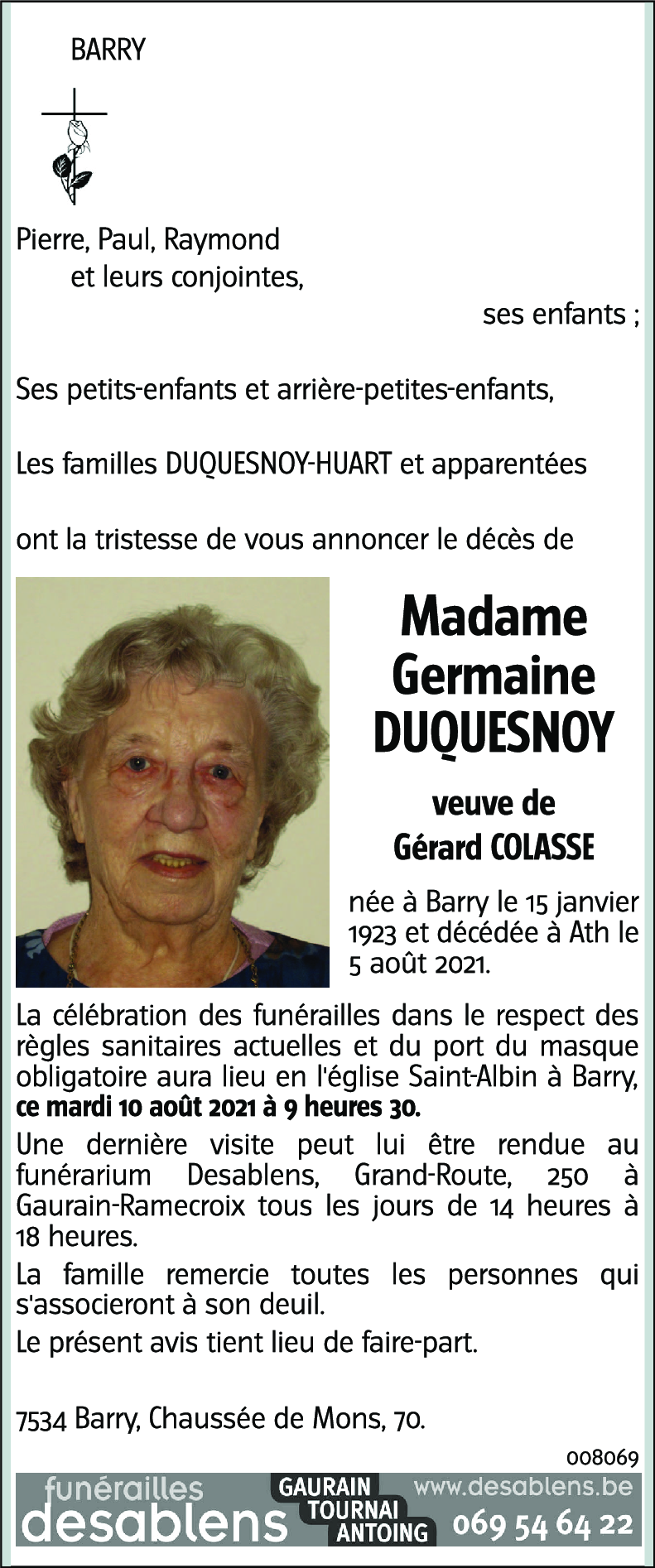 Germaine DUQUESNOY