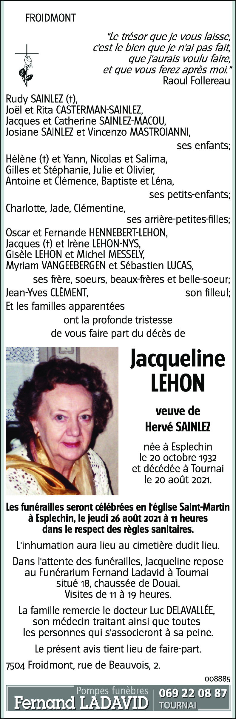 Jacqueline LEHON