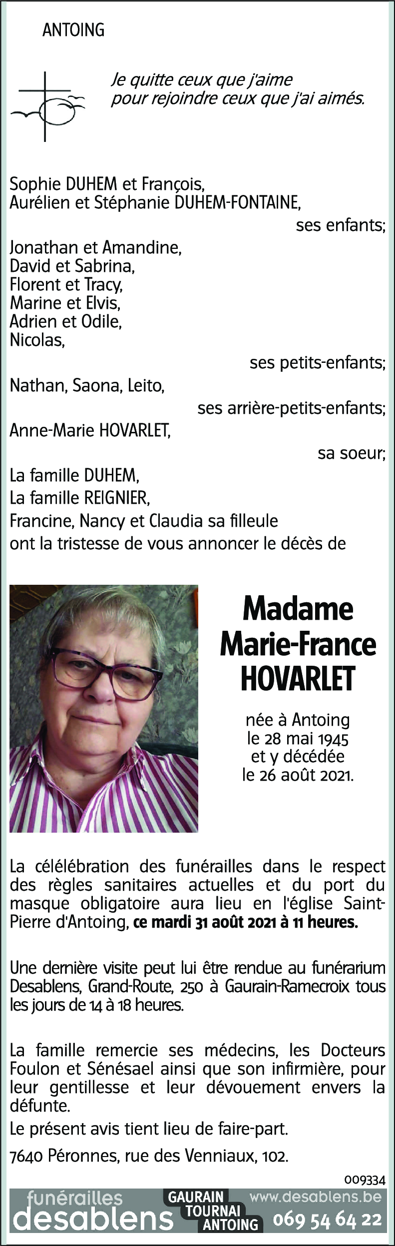 Marie-France HOVARLET