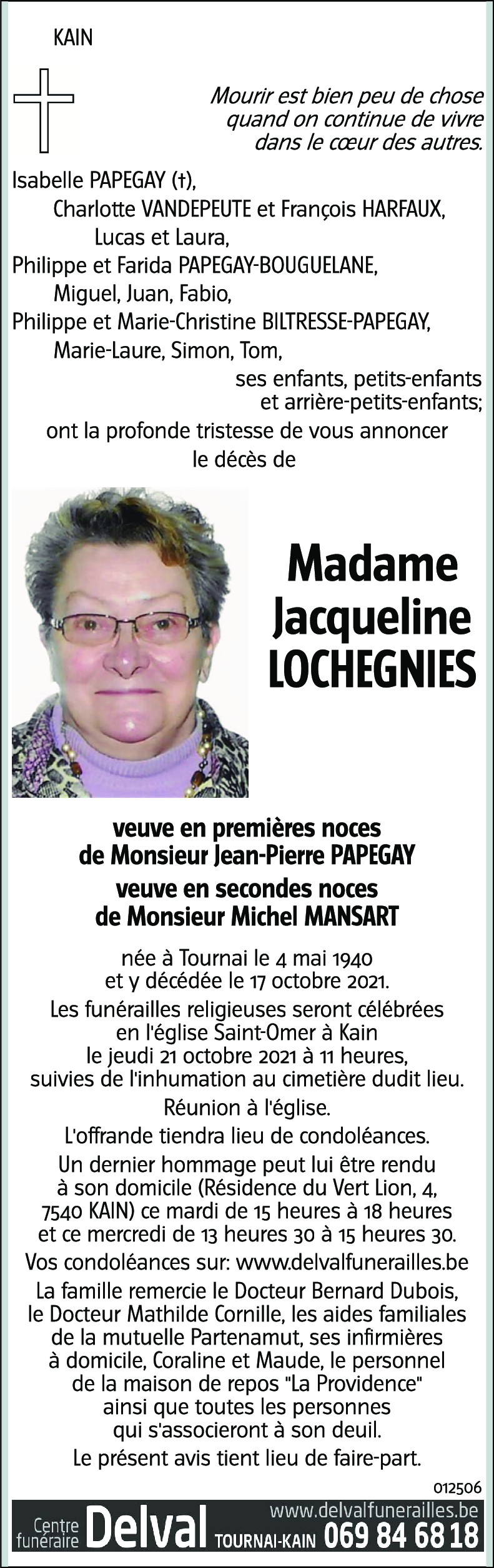 Jacqueline LOCHEGNIES