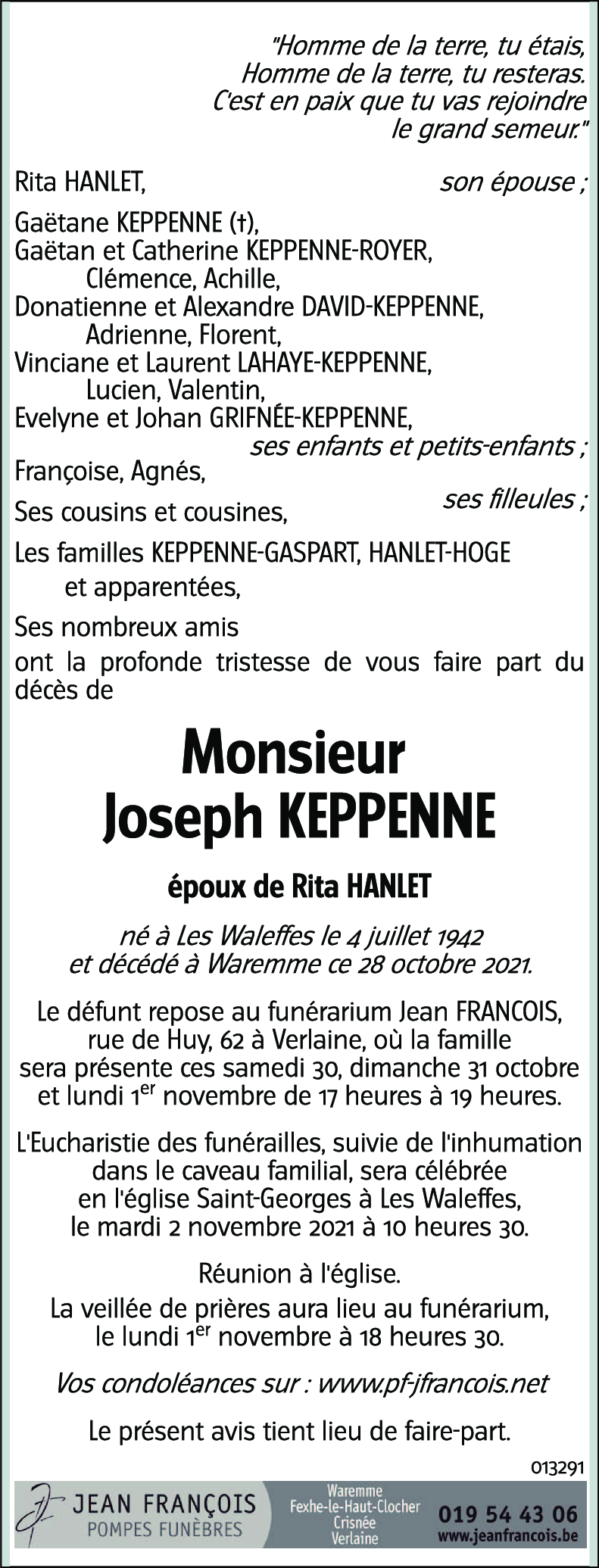 Joseph KEPPENNE