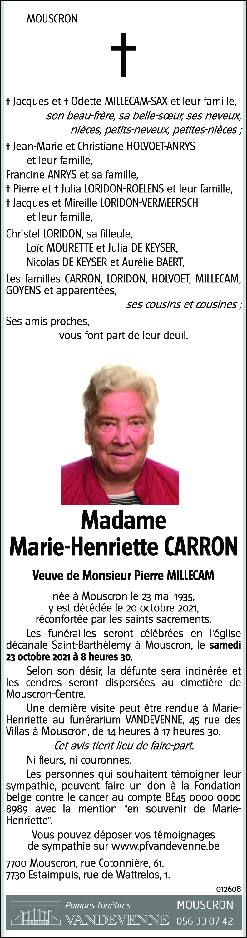 Marie-Henriette CARRON