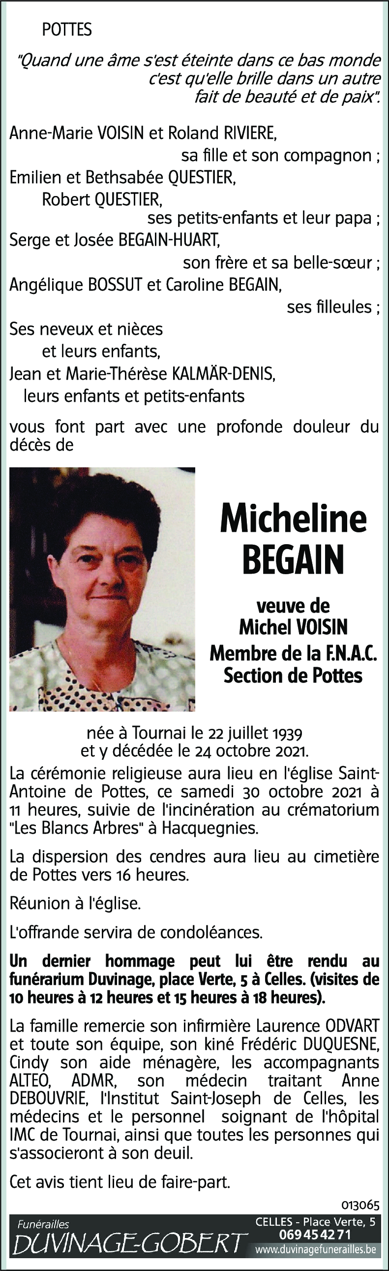 Micheline BEGAIN