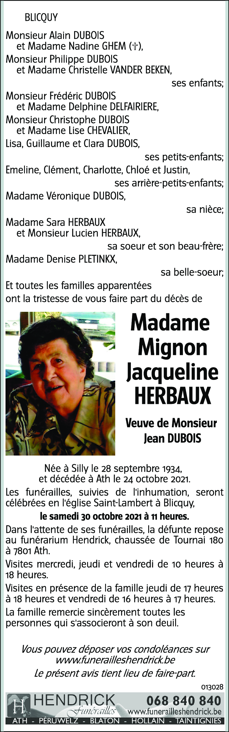 Mignon Jacqueline HERBAUX