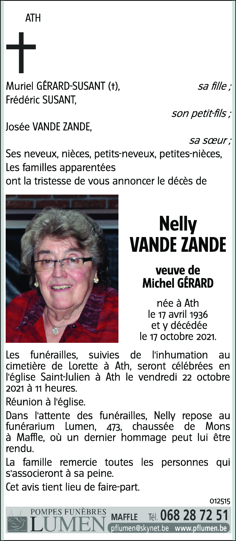 Nelly VANDE ZANDE