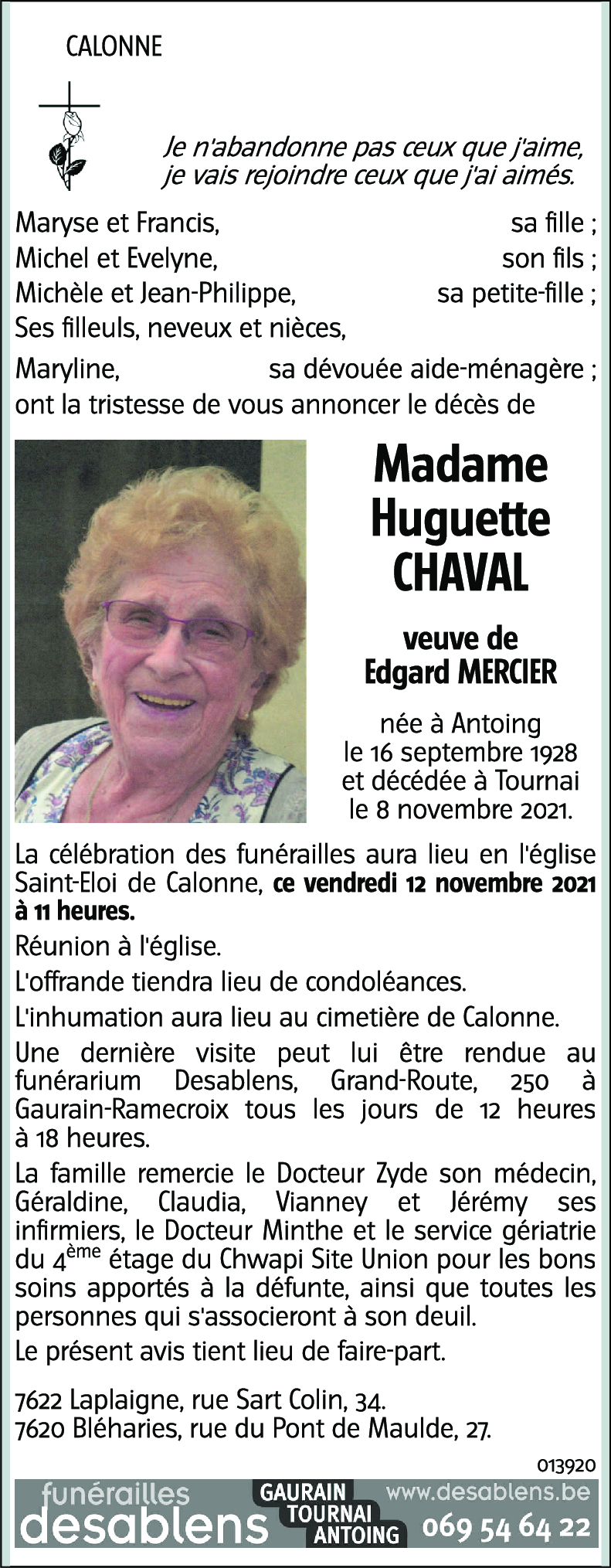 Huguette CHAVAL