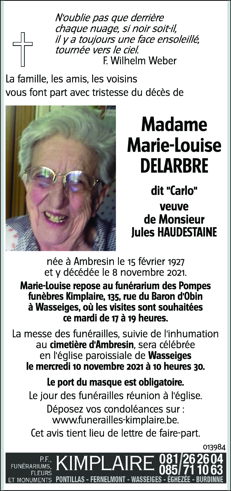 Marie - Louise DELARBRE