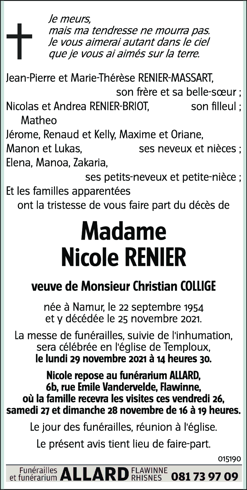 Nicole RENIER