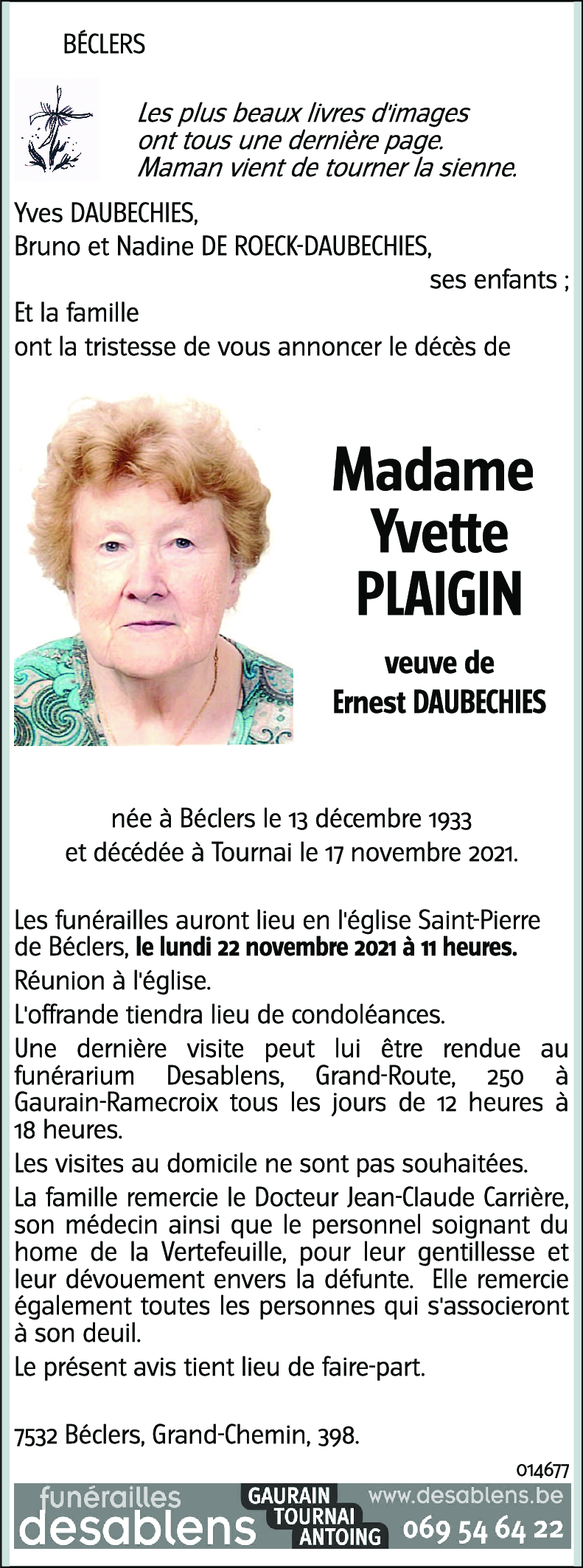 Yvette PLAIGIN