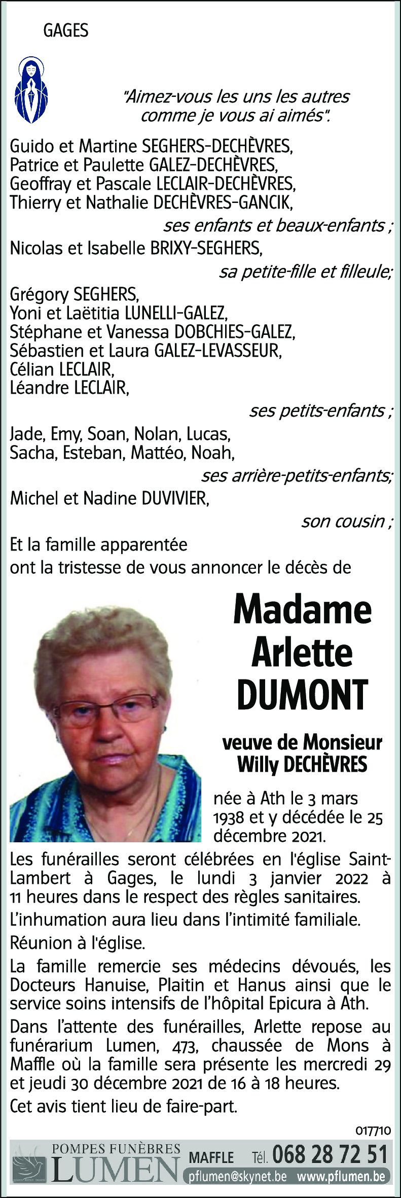 Arlette DUMONT