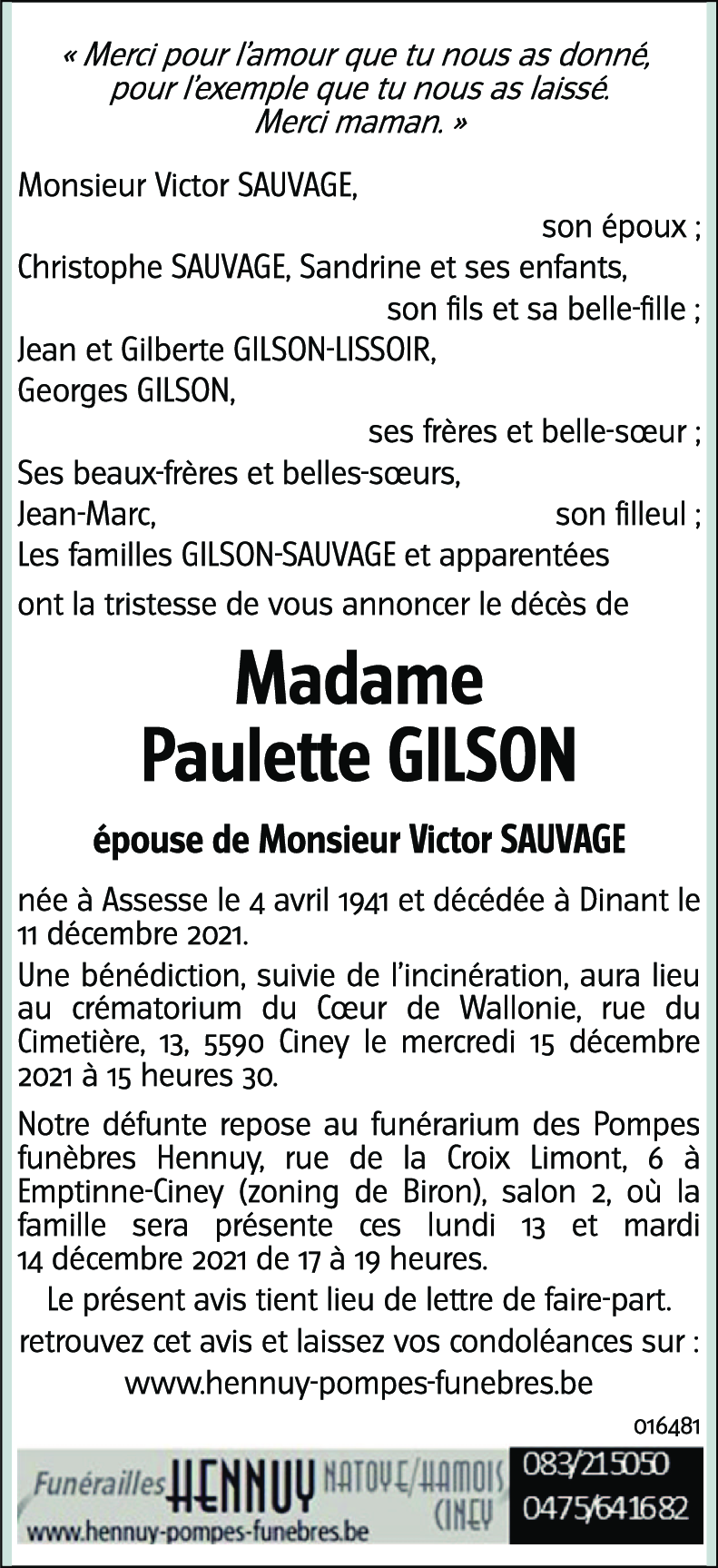 Paulette GILSON