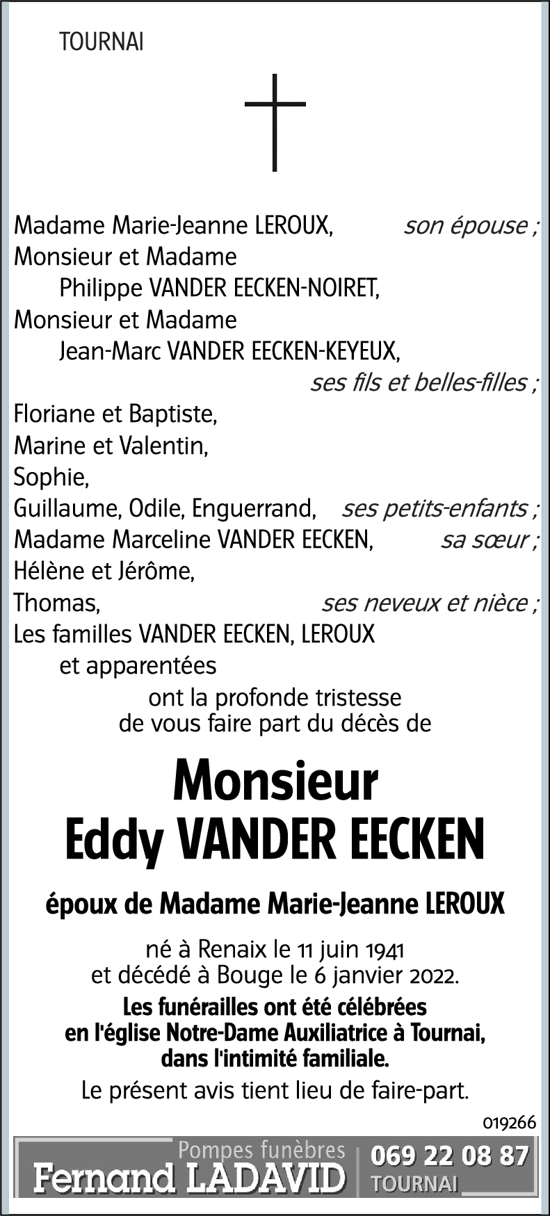 Eddy VANDER EECKEN