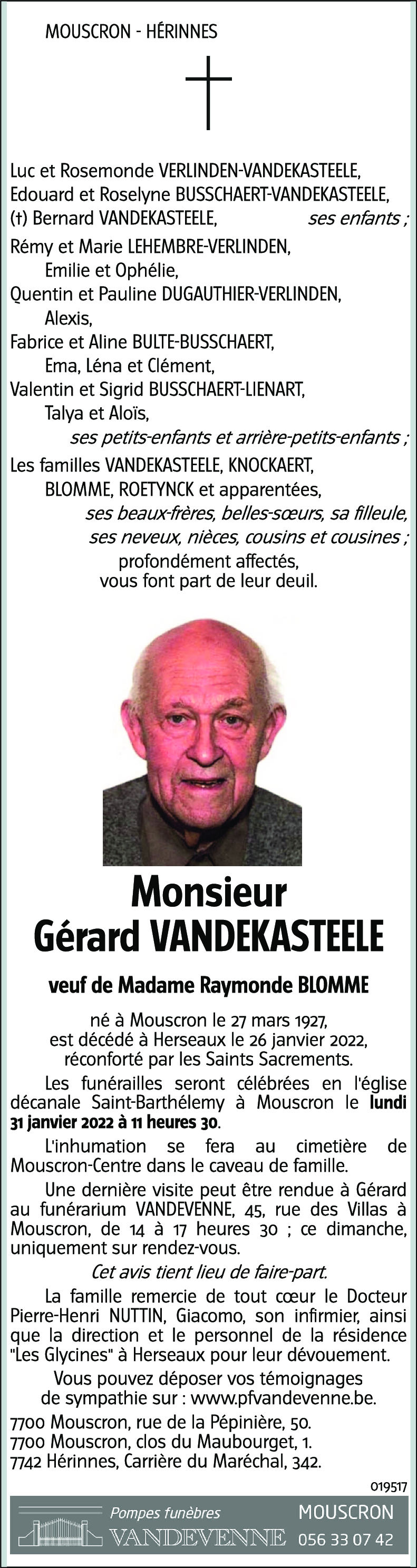 Gérard VANDEKASTEELE