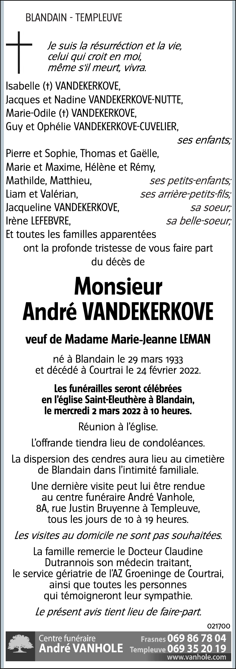 André VANDEKERKOVE
