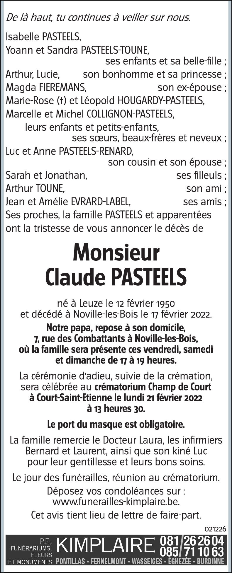 Claude PASTEELS