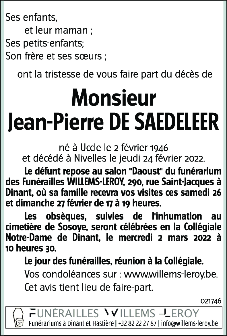 Jean-Pierre DE SAEDELEER