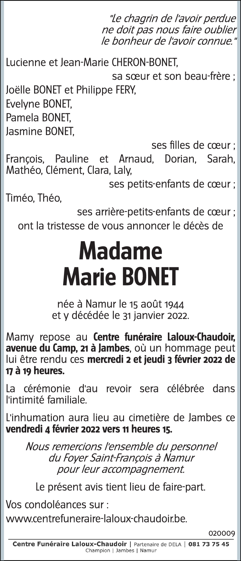 Marie BONET