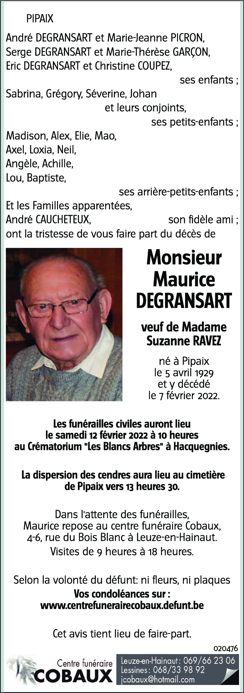 Maurice DEGRANSART