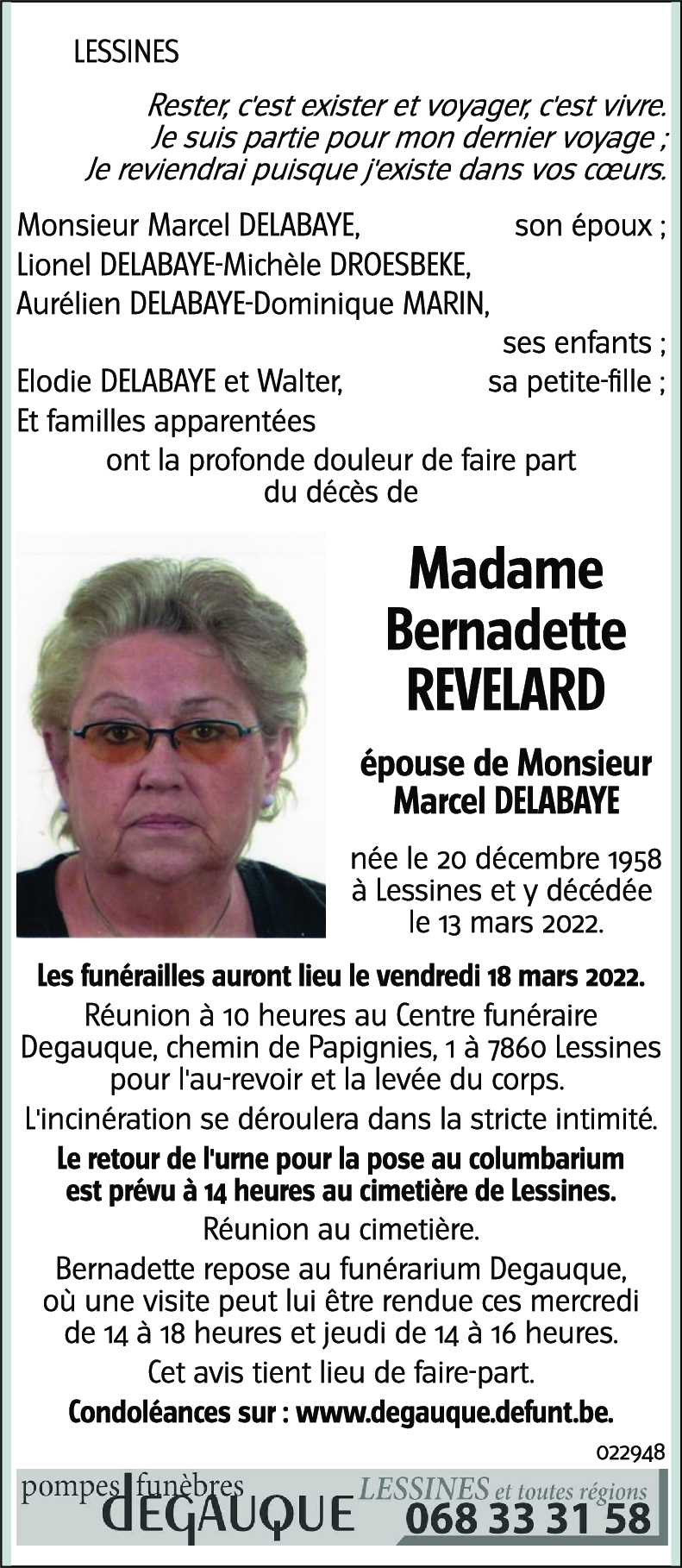 Bernadette REVELARD
