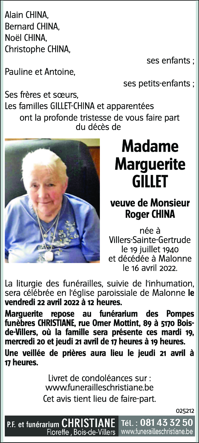 Marguerite GILLET