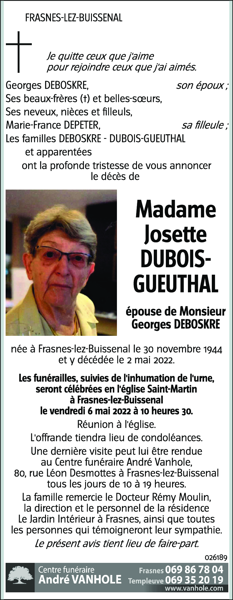 Josette DUBOIS-GUEUTHAL