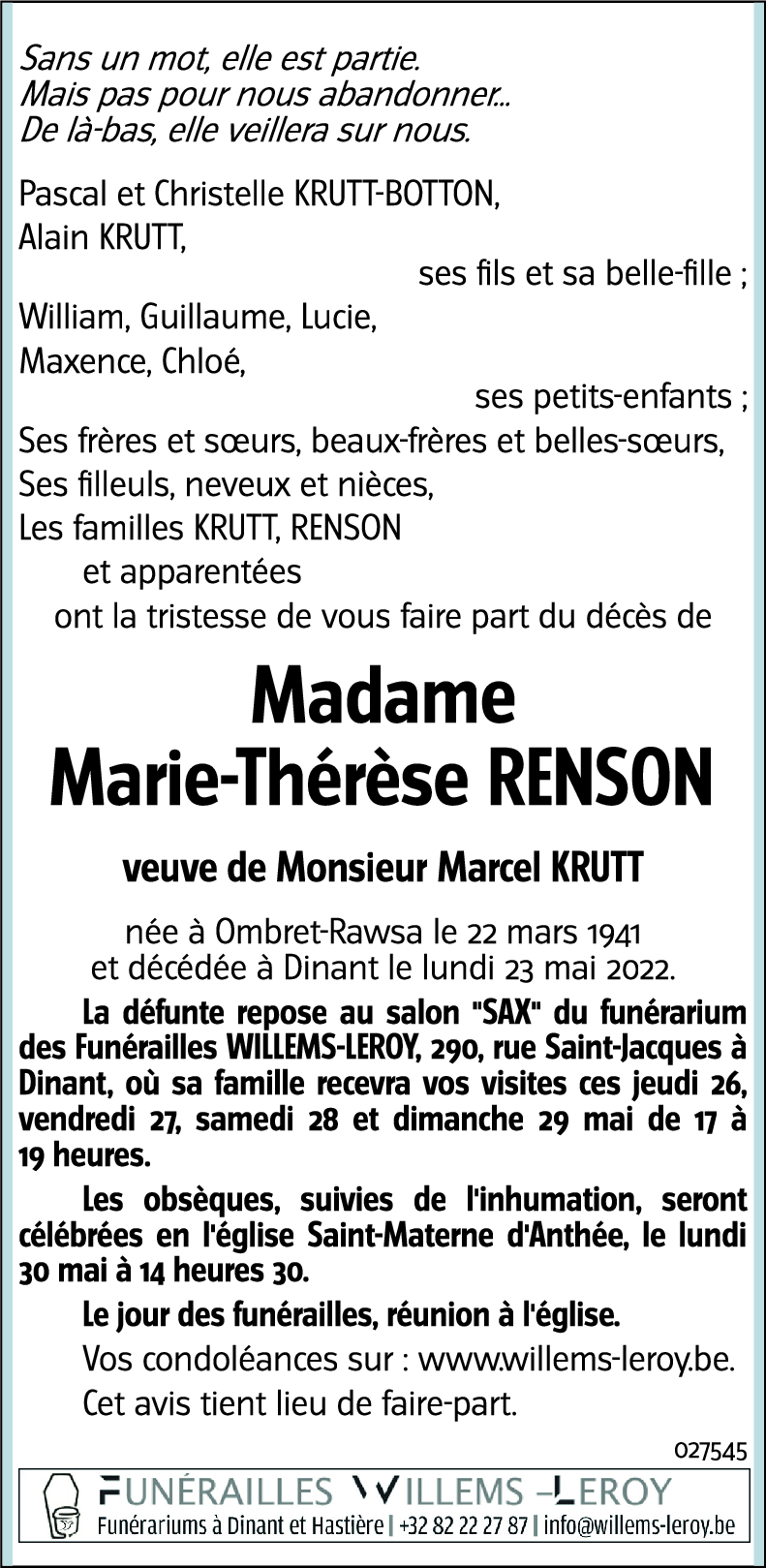 Marie-Thérèse RENSON