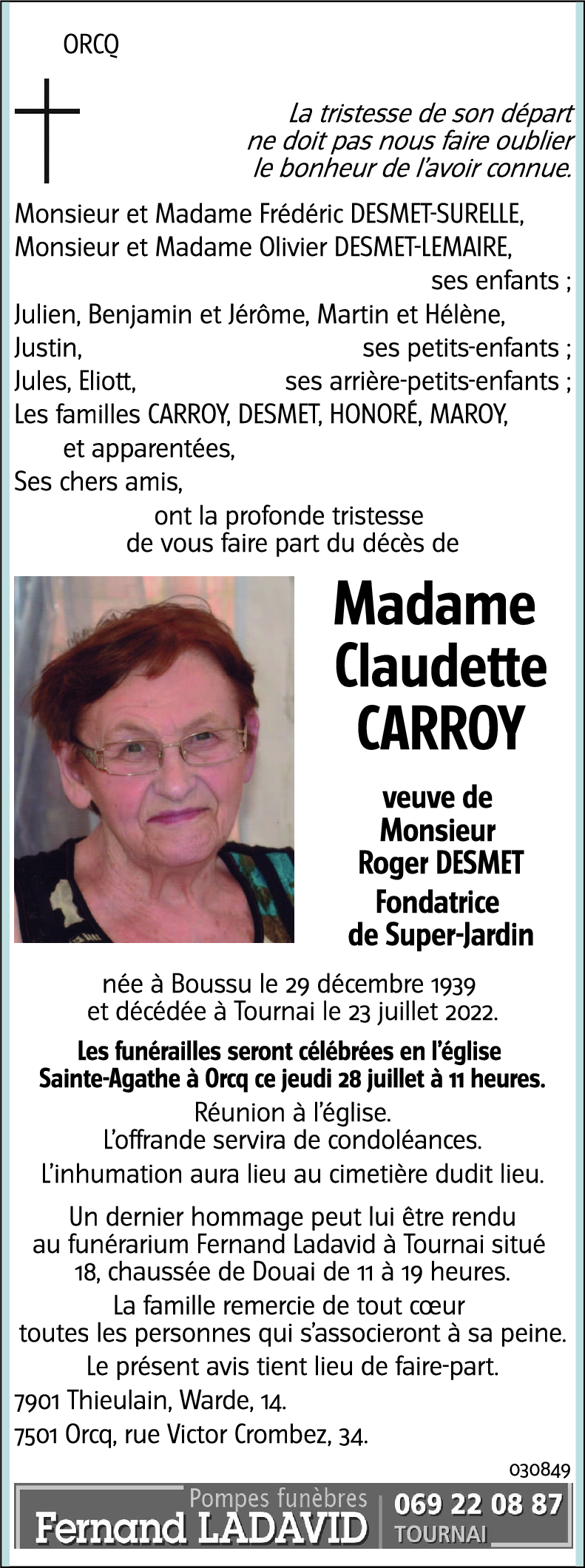 Claudette CARROY