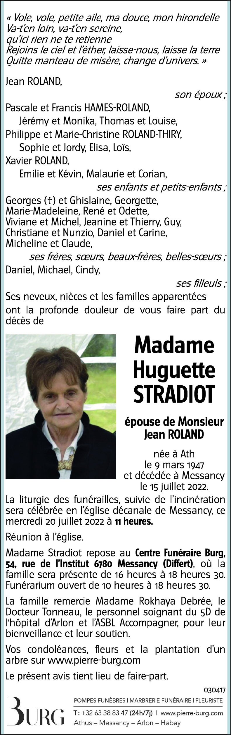 Huguette ROLAND-STRADIOT